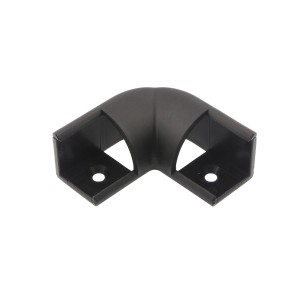 Corner connector of V-shaped mounting profiles, black