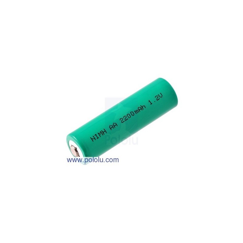 Pololu 1003 - Rechargeable NiMH AA Battery: 1.2 V, 2200 mAh, 1 cell