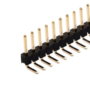 Goldpin black 1x40 pins. angular for printing, pitch 2.54mm (low profile)