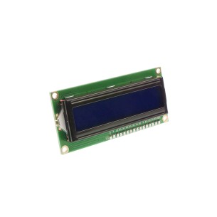 16x2 alphanumeric display (blue) with soldered connector