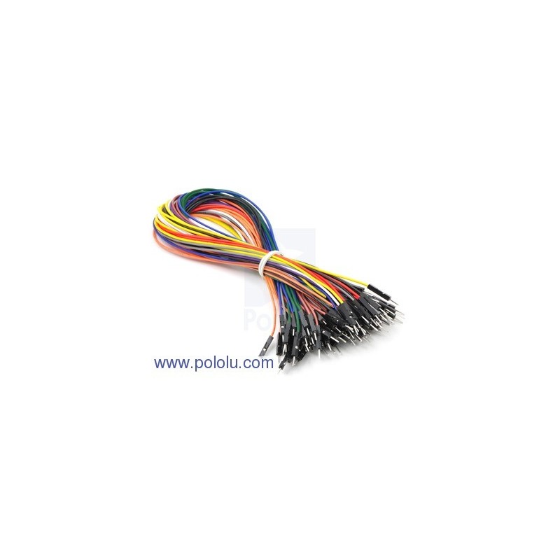 Pololu 1705 - Premium Jumper Wire 50-Piece Rainbow Assortment M-M 12"