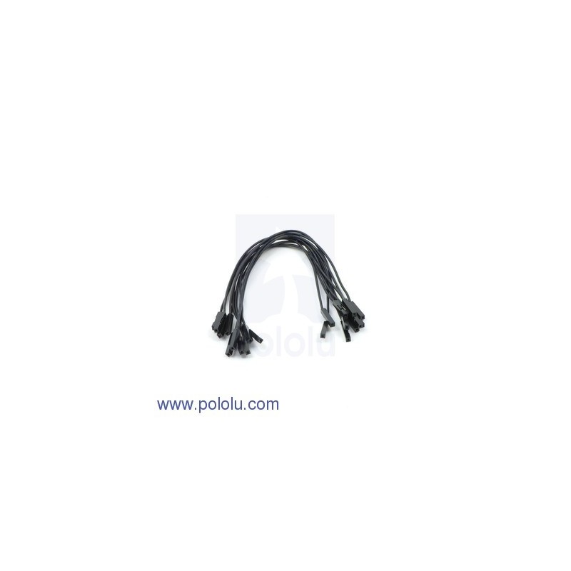Premium Jumper Wire 10-Pack F-F 6" Black (Pololu 1710)