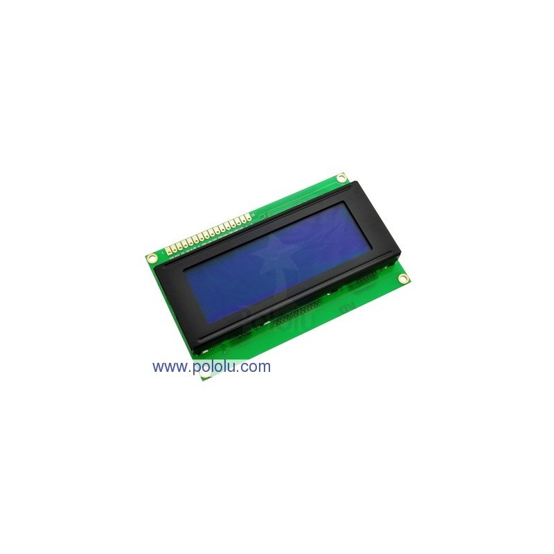 Pololu 1219 - 20x4 Character LCD with LED Backlight (Parallel Interface), White on Blue