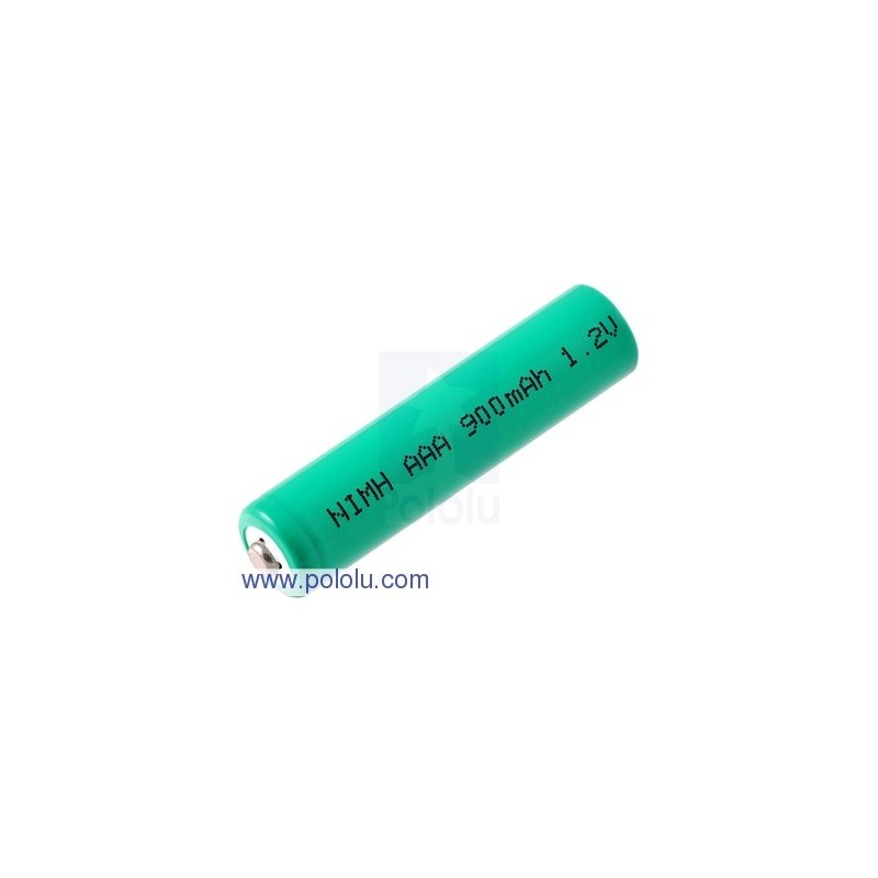 Pololu 1002 - Rechargeable NiMH AAA Battery: 1.2 V, 900 mAh, 1 cell