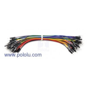 Pololu 1702 - Premium Jumper Wire 50-Piece Rainbow Assortment M-M 6"