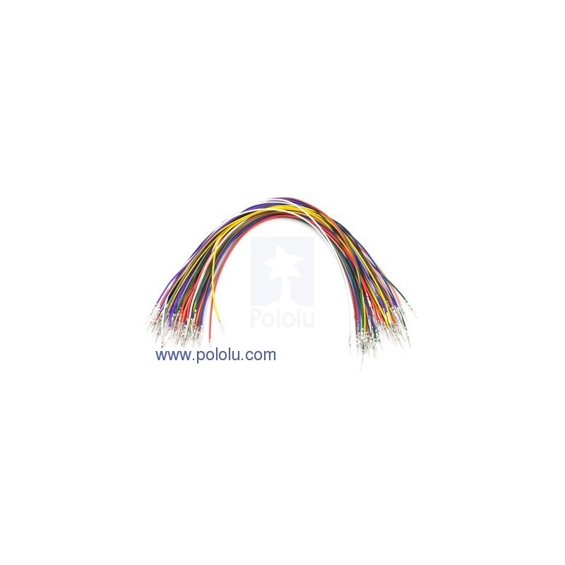 Pololu 1805 - Wires with Pre-crimped Terminals 50-Piece Rainbow Assortment M-M 12"