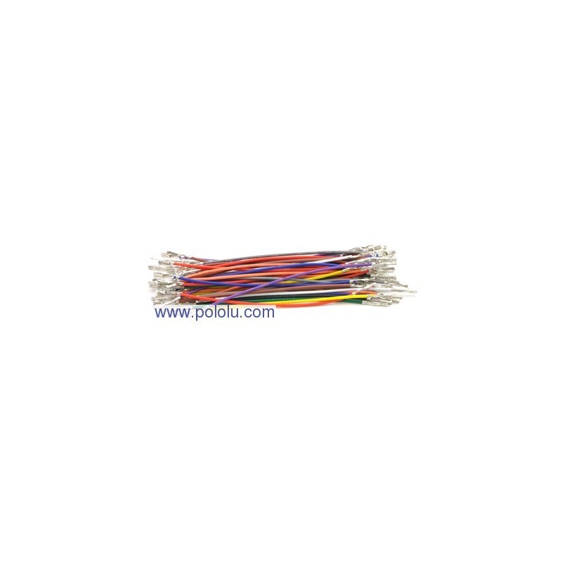 Pololu 1806 - Wires with Pre-crimped Terminals 50-Piece Rainbow Assortment F-F 3"