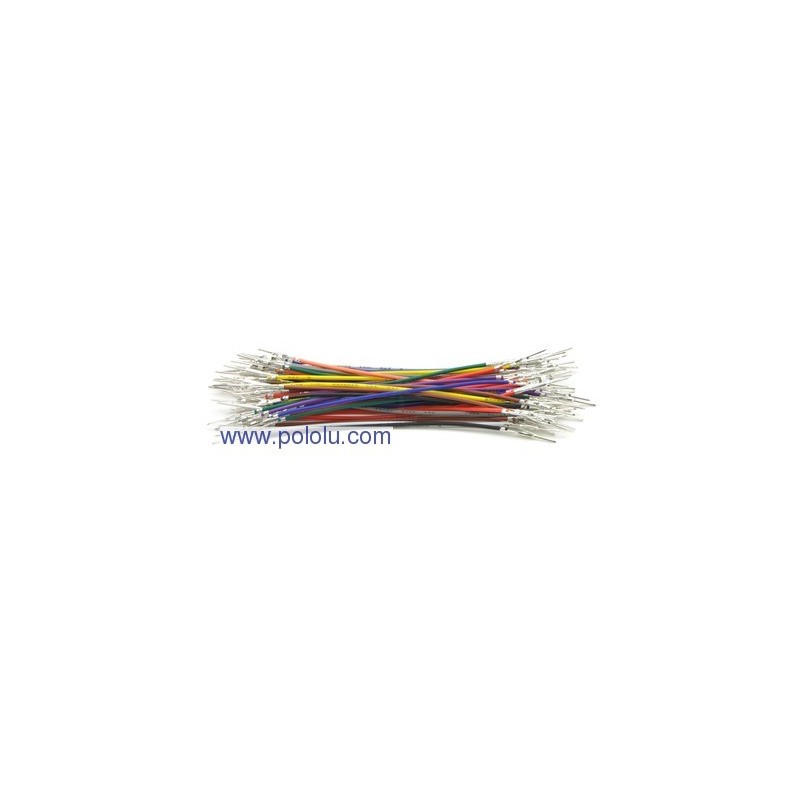 Pololu 1808 - Wires with Pre-crimped Terminals 50-Piece Rainbow Assortment M-M 3"