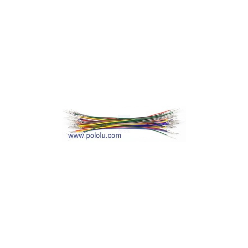 Pololu 1802 - Wires with Pre-crimped Terminals 50-Piece Rainbow Assortment M-M 6"