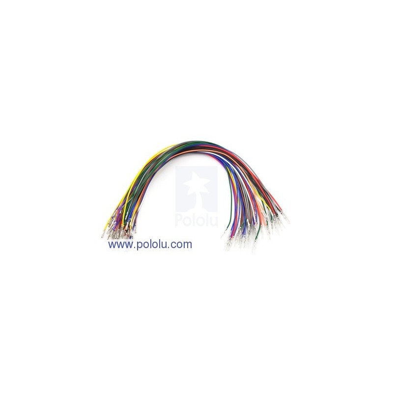 Pololu 1804 - Wires with Pre-crimped Terminals 50-Piece Rainbow Assortment M-F 12"