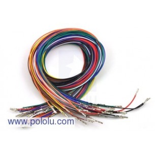 Pololu 2006 - Wires with Pre-crimped Terminals 50-Piece Rainbow Assortment F-F 24"