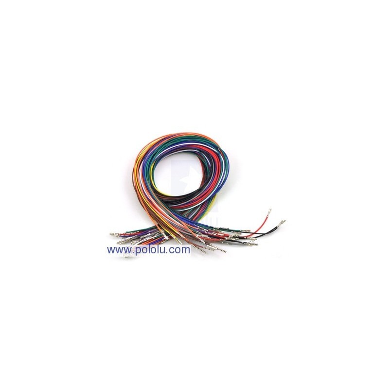 Pololu 2006 - Wires with Pre-crimped Terminals 50-Piece Rainbow Assortment F-F 24"