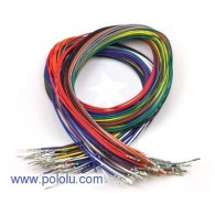 Pololu 2007 - Wires with Pre-crimped Terminals 50-Piece Rainbow Assortment M-F 24"