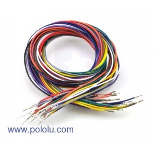 Pololu 2001 - Wires with Pre-crimped Terminals 20-Piece Rainbow Assortment M-F 36"