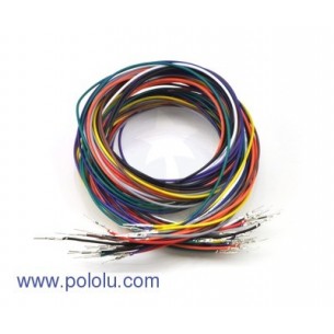 Pololu 2002 - Wires with Pre-crimped Terminals 20-Piece Rainbow Assortment M-M 36"
