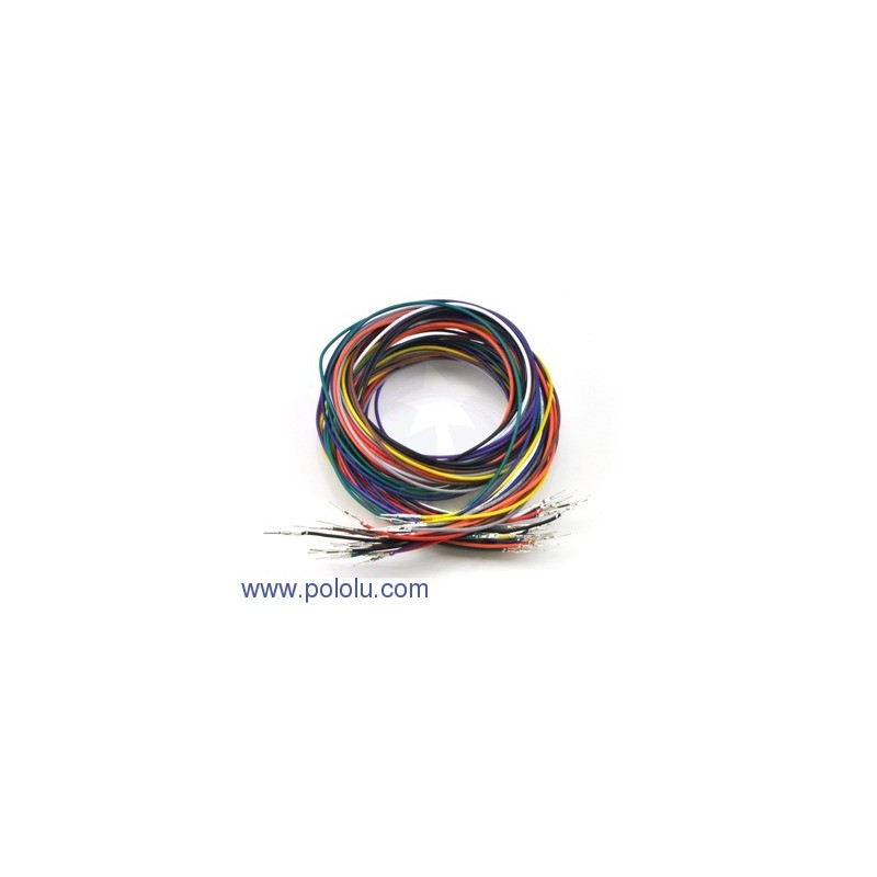 Pololu 2002 - Wires with Pre-crimped Terminals 20-Piece Rainbow Assortment M-M 36"