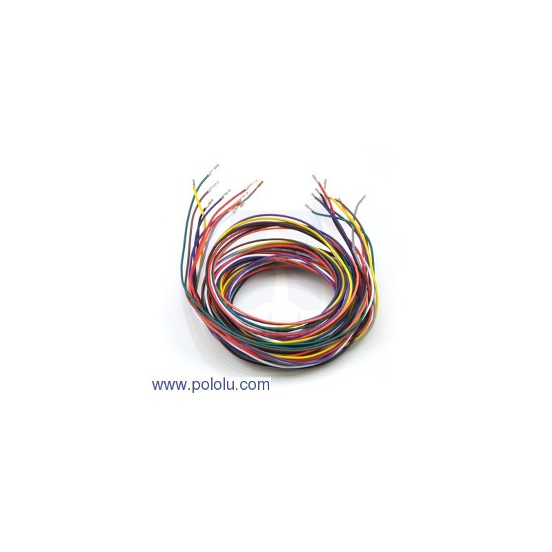 Pololu 2003 - Wires with Pre-crimped Terminals 10-Piece Rainbow Assortment F-F 60"