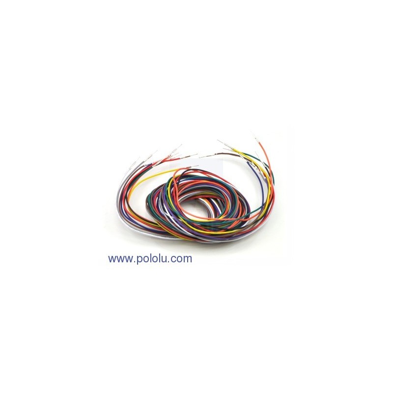 Pololu 2005 - Wires with Pre-crimped Terminals 10-Piece Rainbow Assortment M-M 60"