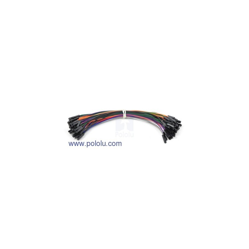 Pololu 1700 - Premium Jumper Wire 50-Piece Rainbow Assortment F-F 6"