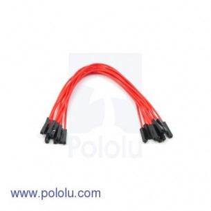 Pololu 1712 - Premium Jumper Wire 10-Pack F-F 6" Red