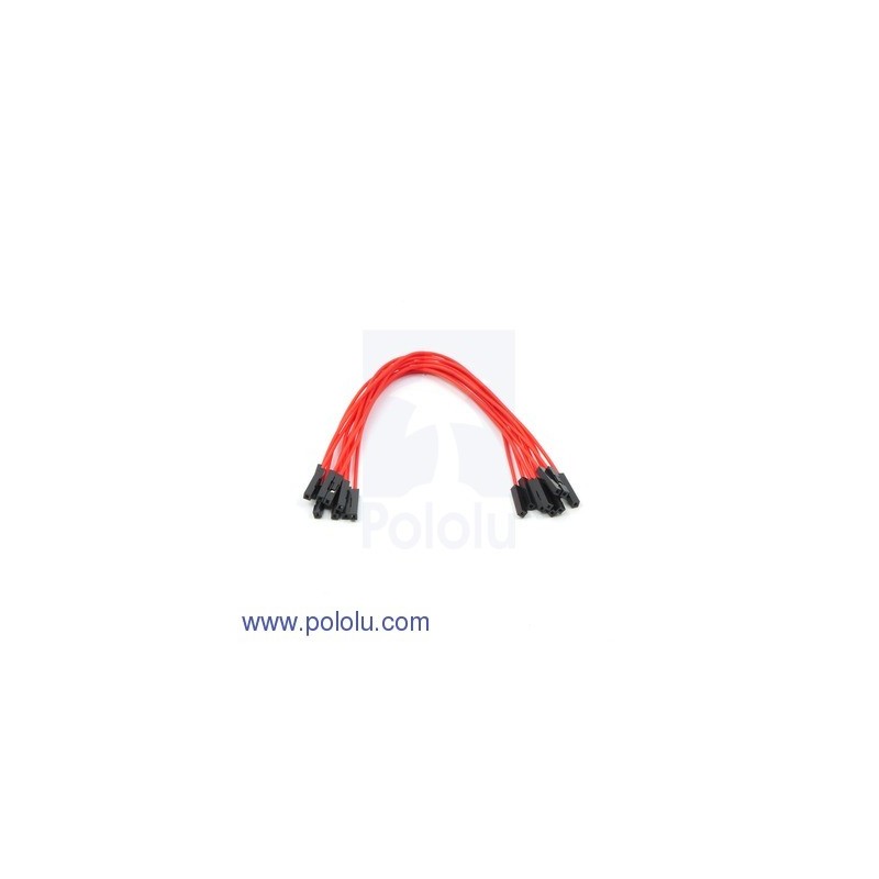 Premium Jumper Wire 10-Pack F-F 6" Red (Pololu 1712)