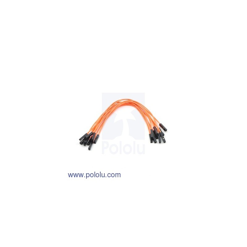 Premium Jumper Wire 10-Pack F-F 6" Orange (Pololu 1713)
