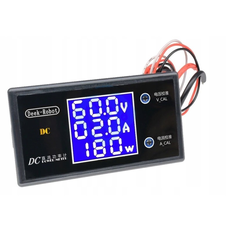 Panel voltage, current 5A and power meter with LCD display