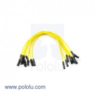Premium Jumper Wire 10-Pack F-F 6" Yellow (Pololu 1714)