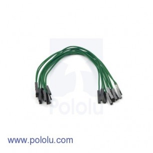 Premium Jumper Wire 10-Pack F-F 6" Green (Pololu 1715)