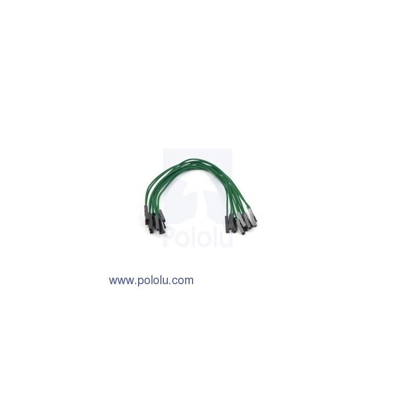 Premium Jumper Wire 10-Pack F-F 6" Green (Pololu 1715)