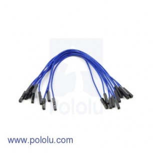 Premium Jumper Wire 10-Pack F-F 6" Blue (Pololu 1716)
