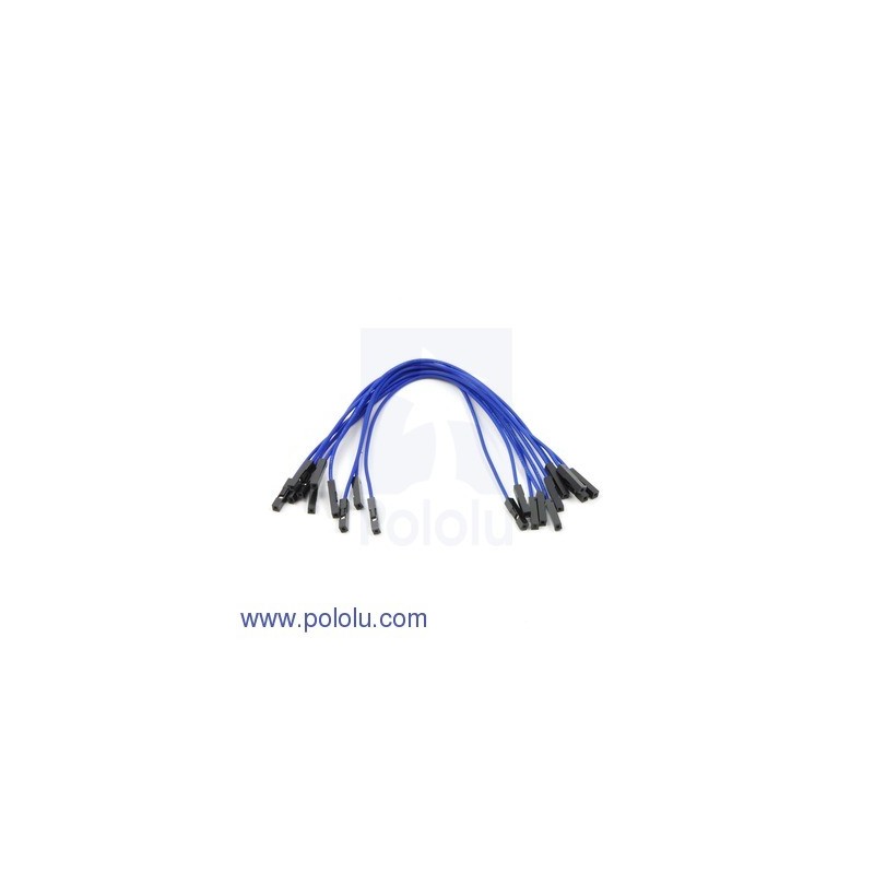 Premium Jumper Wire 10-Pack F-F 6" Blue (Pololu 1716)