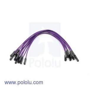 Pololu 1717 - Premium Jumper Wire 10-Pack F-F 6" Purple
