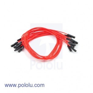 Premium Jumper Wire 10-Pack F-F 12" Red (Pololu 1742)