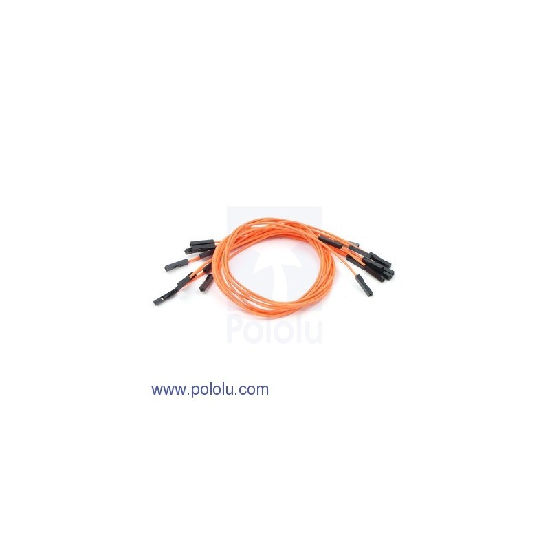 Premium Jumper Wire 10-Pack F-F 12" Orange (Pololu 1743)