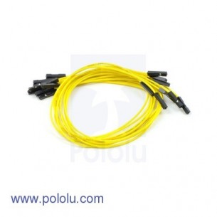 Premium Jumper Wire 10-Pack F-F 12" Yellow (Pololu 1744)