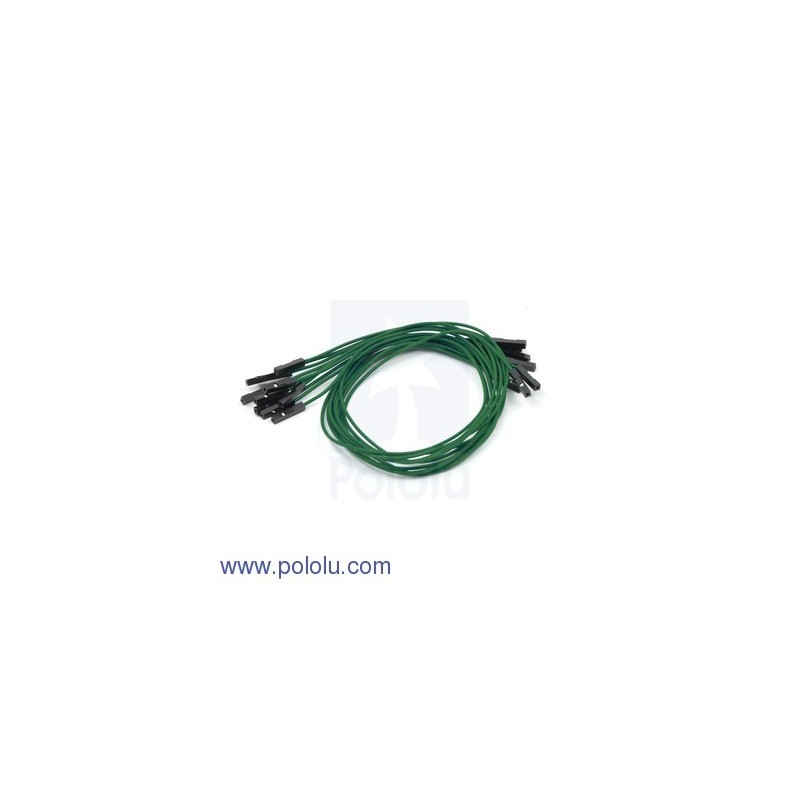 Premium Jumper Wire 10-Pack F-F 12" Green (Pololu 1745)