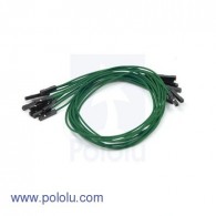 Premium Jumper Wire 10-Pack F-F 12" Green (Pololu 1745)