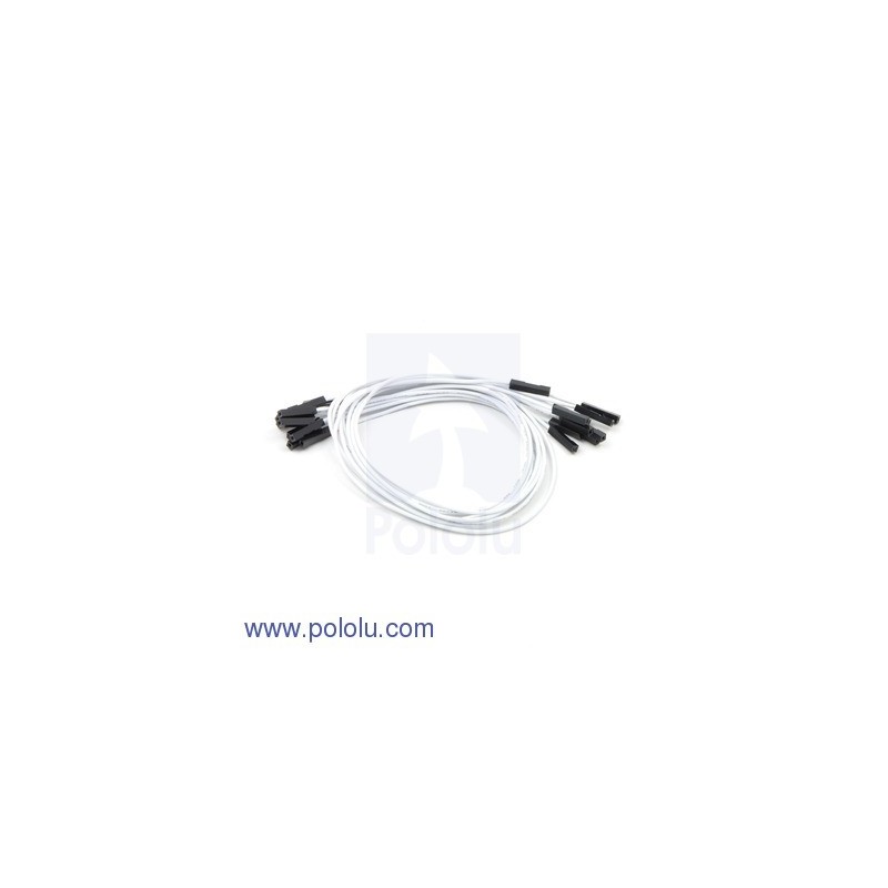 Premium Jumper Wire 10-Pack F-F 12" White (Pololu 1749)