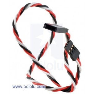 Pololu 2169 - Twisted Servo Extension Cable 12" Male - Female