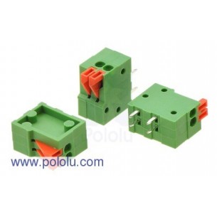 Pololu 2420 - Screwless Terminal Block: 2-Pin, 0.1" Pitch, Side Entry (3-Pack)
