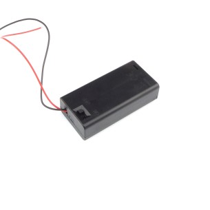 Battery Holder for 2 AA R6 batteries with a flap and a switch