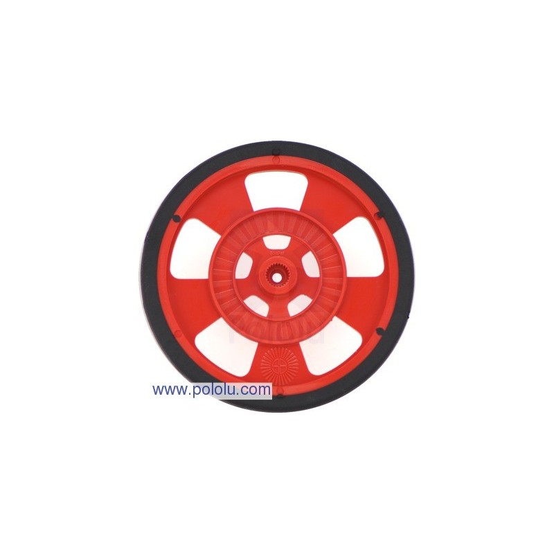 Pololu 1192 - Solarbotics SW-R RED Servo Wheel with Encoder Stripes, Silicone Tire