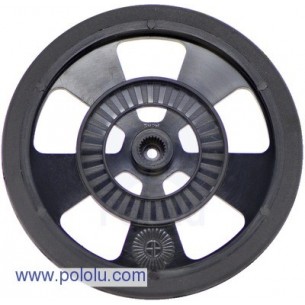 Pololu 1191 - Solarbotics SW-B BLACK Servo Wheel with Encoder Stripes, Silicone Tire