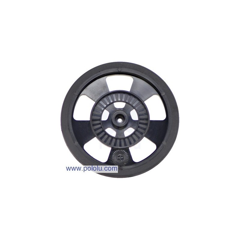 Pololu 1191 - Solarbotics SW-B BLACK Servo Wheel with Encoder Stripes, Silicone Tire