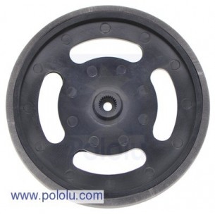 Pololu 226 - 2-5/8" plastic Black wheel Futaba servo hub