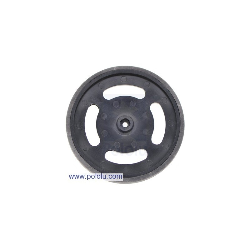 Pololu 226 - 2-5/8" plastic Black wheel Futaba servo hub