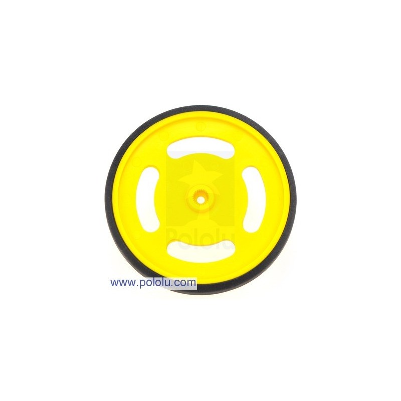 Pololu 228 - 2-5/8" plastic Yellow wheel Futaba servo hub