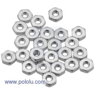 Pololu 1068 - Machine Hex Nut: 4-40 (25-pack)