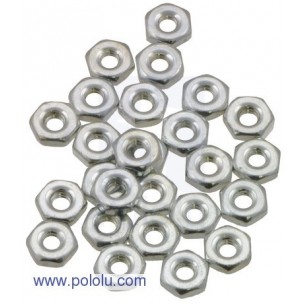 Pololu 1067 - Machine Hex Nut: 2-56 (25-pack)